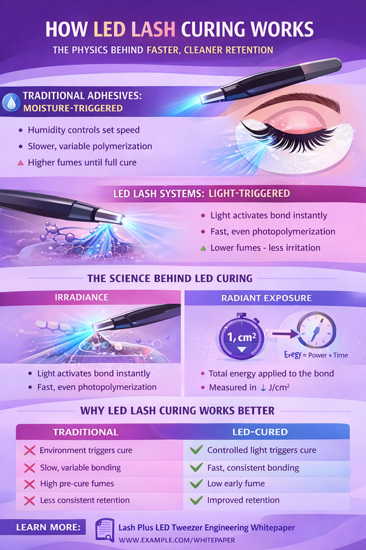 How LED Lash Curing Works: The Physics Behind Faster, Cleaner Retention