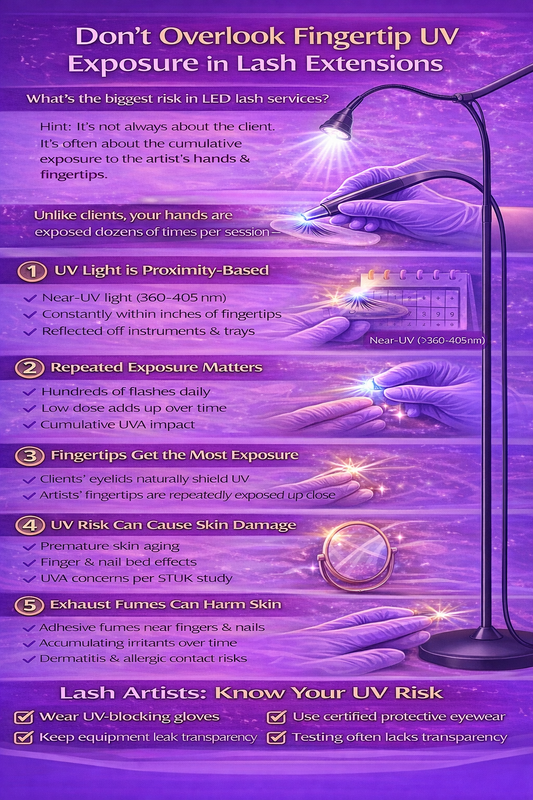 The Biggest Risk in UV LED Lash Extensions: Your Fingertips and Personal Exposure
