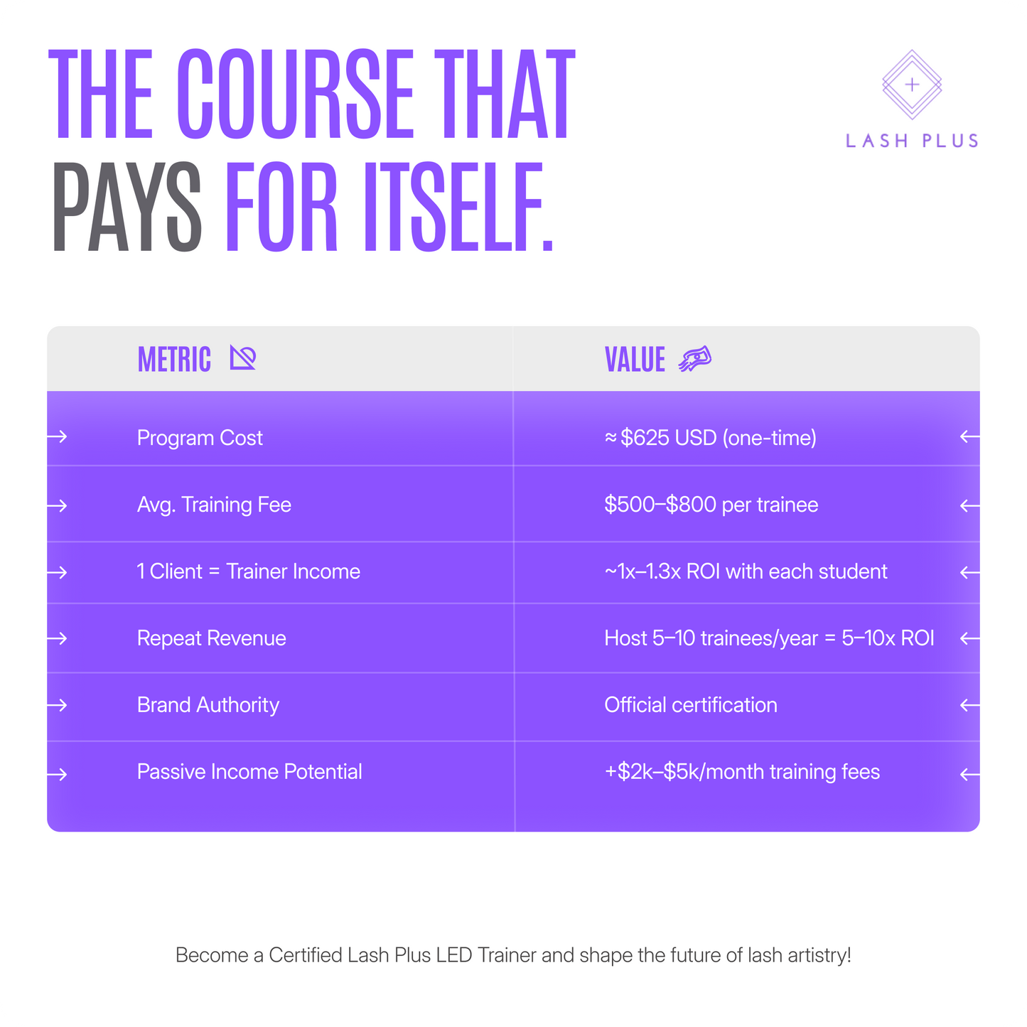 Lash Plus Certified Trainer Program – LED Lash Extension Training